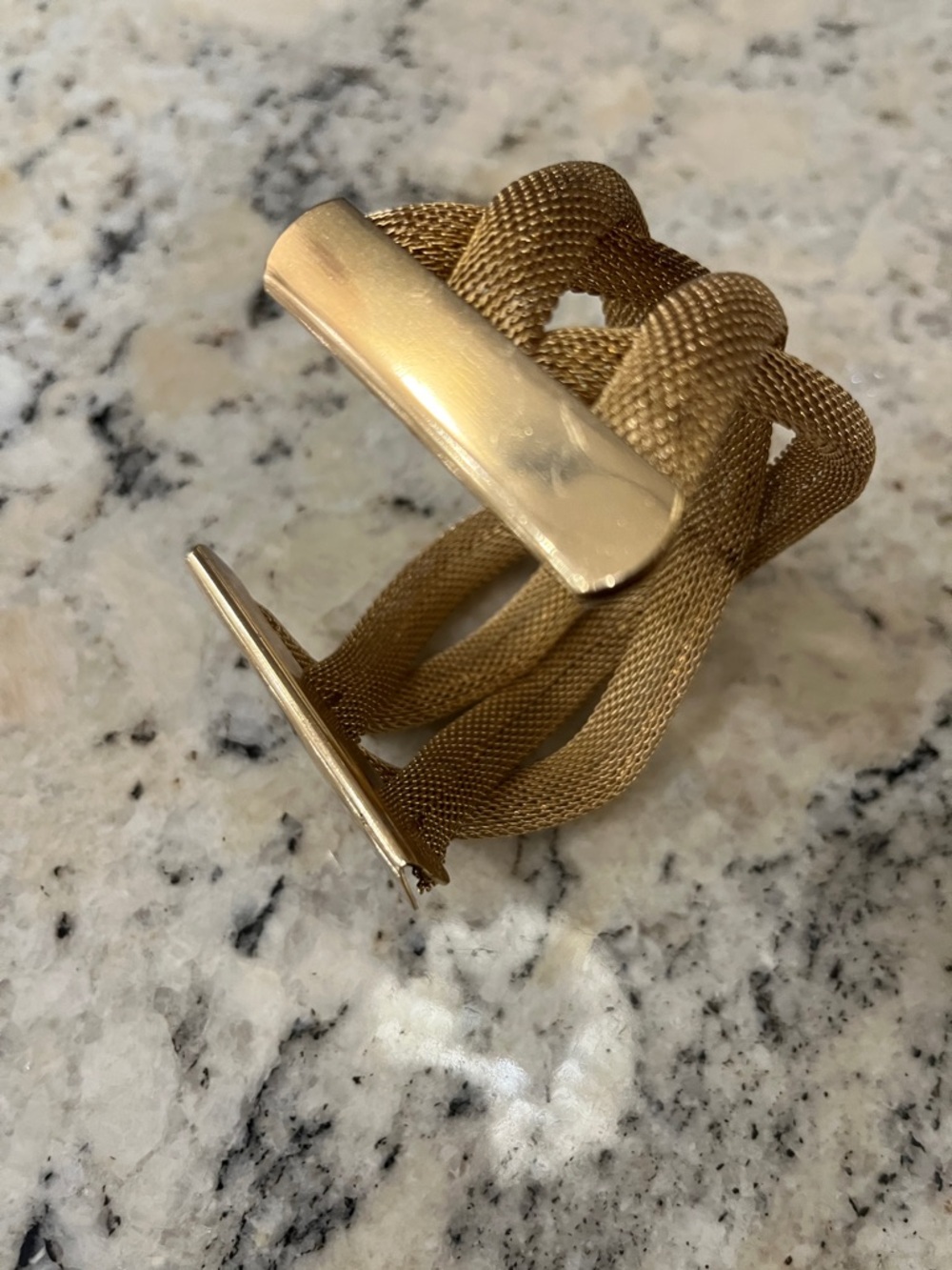 JLUXLABEL Gold Mesh Braided Cuff Bracelet - Picture 5 of 8